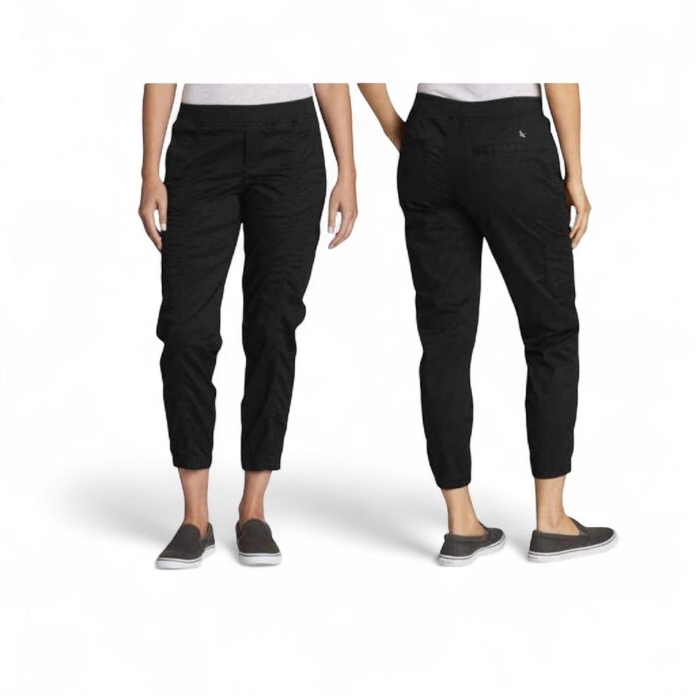Eddie Bauer LAID-BACK TWILL JOGGER in Black Size 4 Pull-on style elastic waist